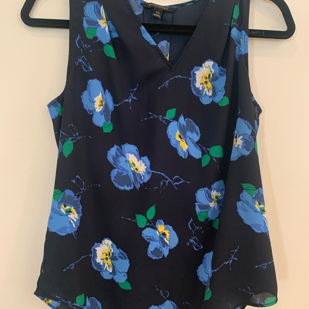 Banana Republic Blue Floral Blouse